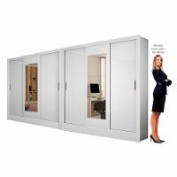 Closet Casal Duplo Dubai 6 Portas Com Espelho 6 Gavetas Branco - 3