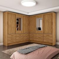 Closet Sevilha 6 Portas Casal Duplo Com Espelho 18 Gavetas Cinamomo - 1