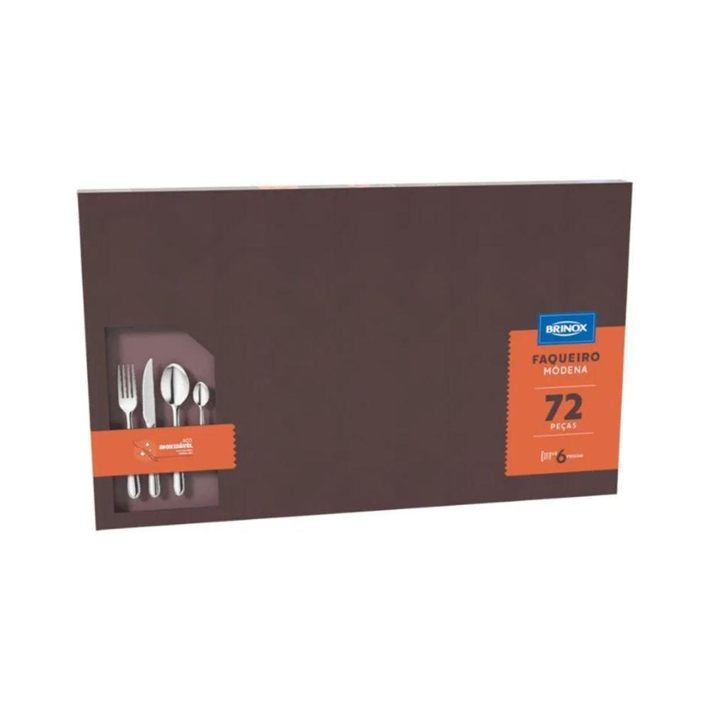 Faqueiro Módena Em Aço Inox Com 72 Peças Brinox - 1