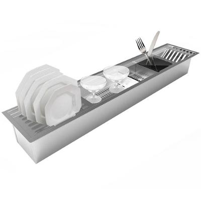 Calha úmida Cinza De Aço Inox 304 - Tamanho 900x184x140mm - Domum