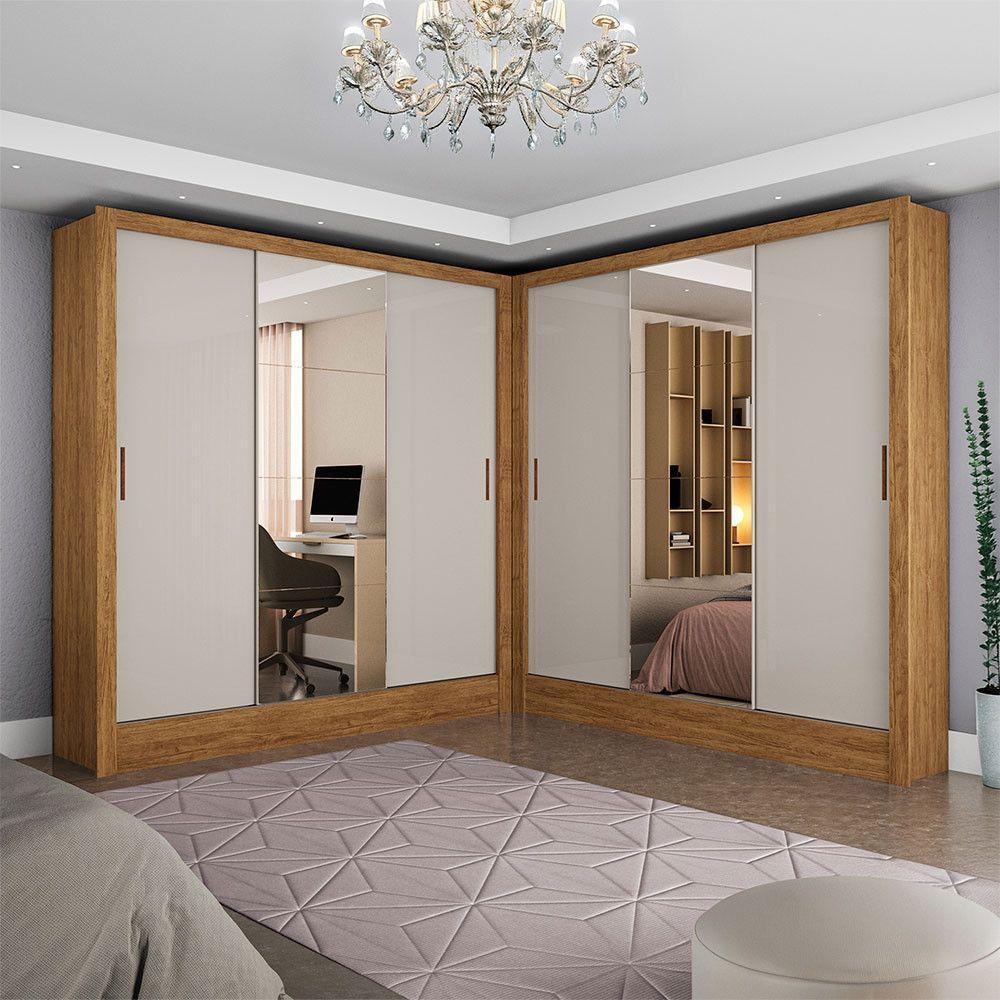 Closet Casal Duplo Dubai 6 Portas Plus 6 Gavetas Cinamomo Com Off White - 1