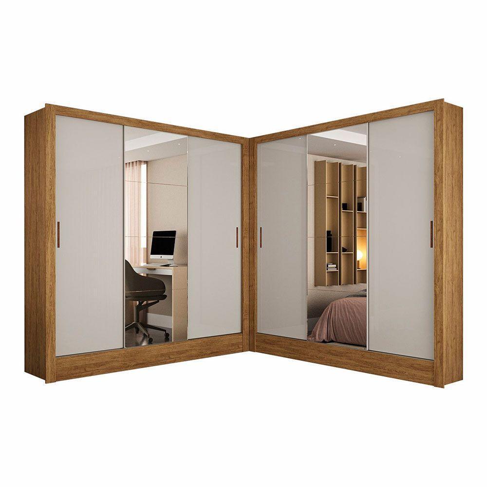 Closet Casal Duplo Dubai 6 Portas Plus 6 Gavetas Cinamomo Com Off White - 3