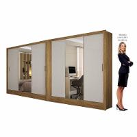 Closet Casal Duplo Dubai 6 Portas Plus 6 Gavetas Cinamomo Com Off White