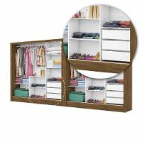 Closet Casal Duplo Dubai 6 Portas Plus 6 Gavetas Cinamomo Com Off White - 7