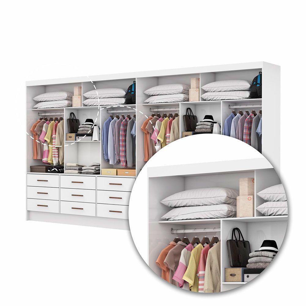Closet Sevilha 6 Portas Casal Duplo 18 Gvt Carioca Moveis Branco - 6