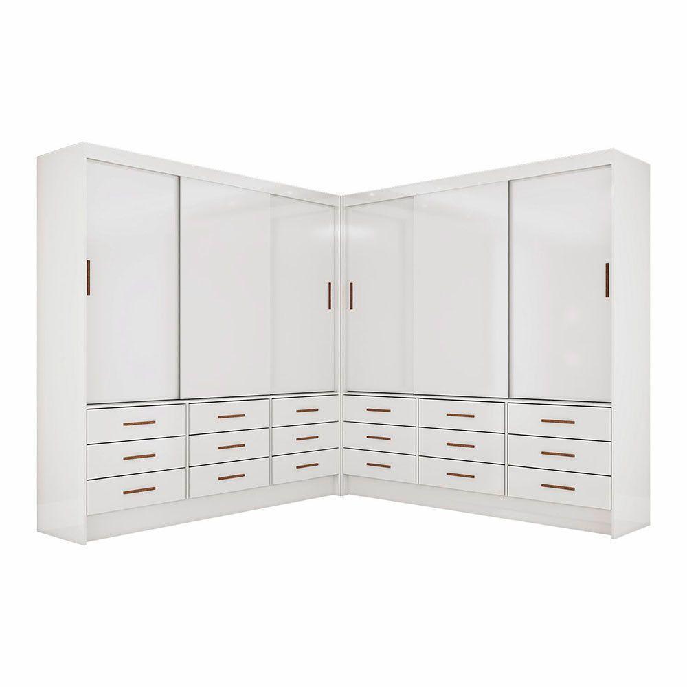 Closet Sevilha 6 Portas Casal Duplo 18 Gvt Carioca Moveis Branco - 7