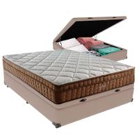 Cama Box Baú Casal E Colchão Ortopédico Anjos Star Pillow In 138x188x30cm Bege - 1