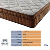 Cama Box Baú Casal E Colchão Ortopédico Anjos Star Pillow In 138x188x30cm Bege - 2