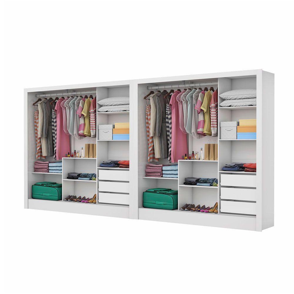 Closet Casal Duplo Dubai 6 Portas Plus 6 Gavetas Branco - 2