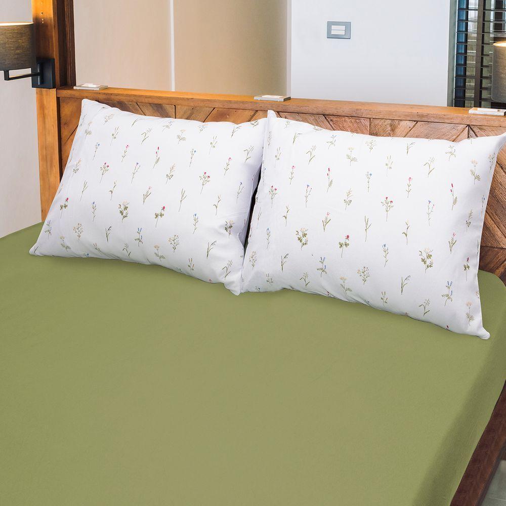 Jogo De Cama Portallar King Malha 100% Algodão Premiun Classic Vitoria 3 Peças Verde Pedra - 2