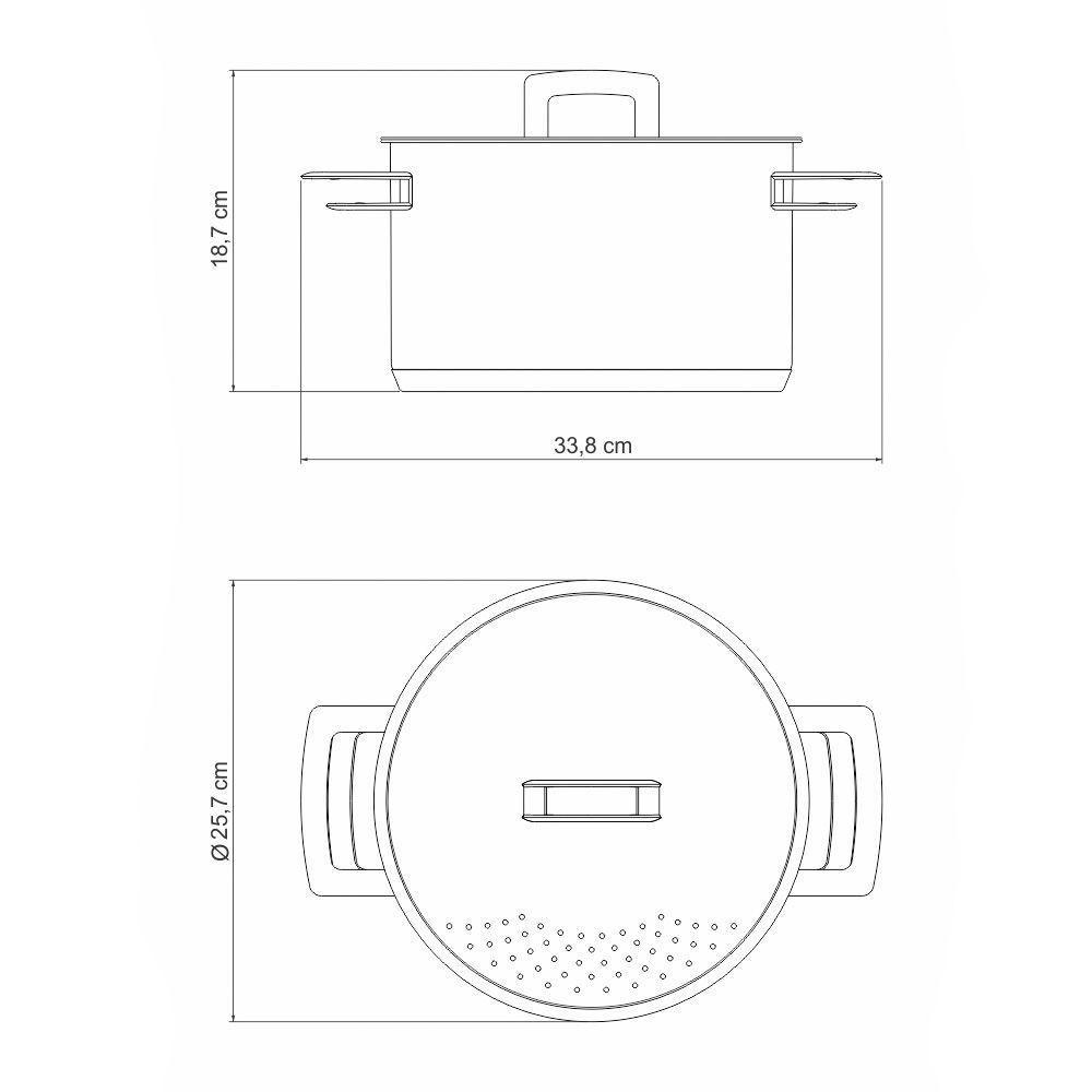 Espagueteira Fundo Triplo Tramontina Brava 62417240 6,1l Inox - 5