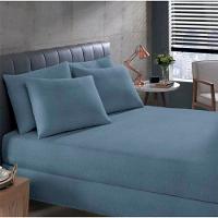 Jogo De Cama Buettner Casal Malha Mescla 3 Peças Azul - 2