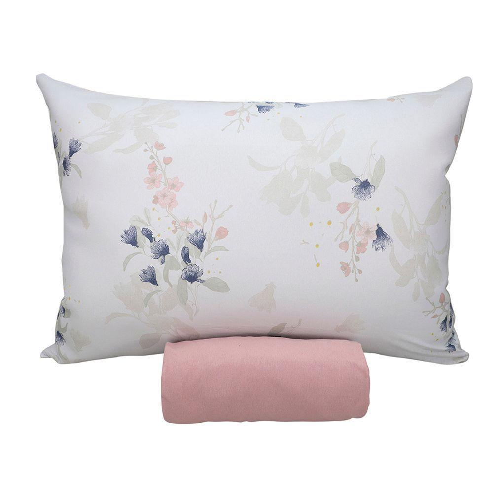 Jogo De Cama Portallar Solteiro Malha 100% Algodão Premiun Classic Marcela 2 Peças Rosa Brid - 1