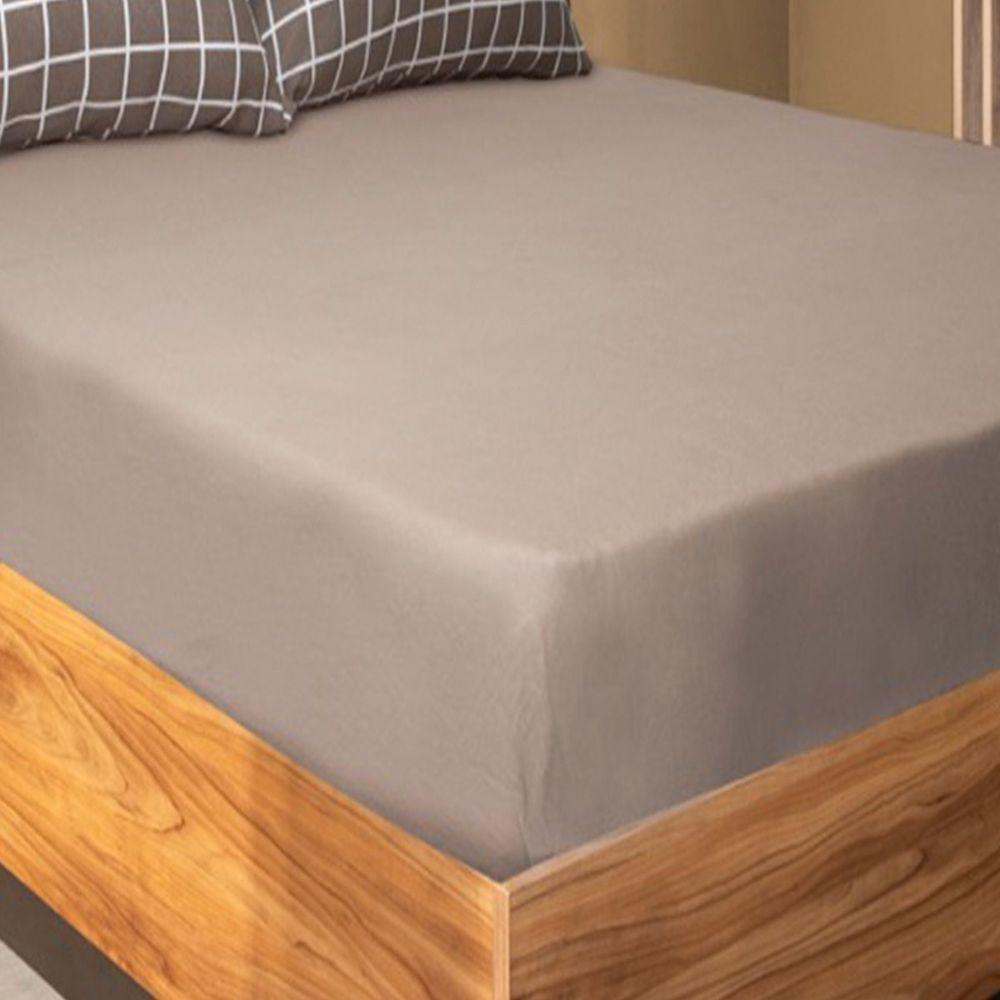 Jogo De Cama Portallar Queen Malha 100% Algodão Premiun Classic Laura 3 Peças Capuccino - 4