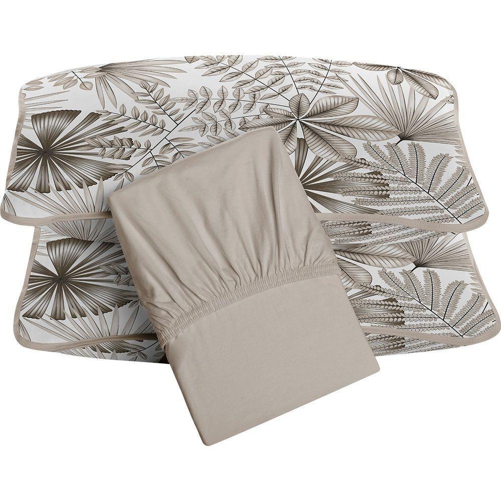 Jogo De Cama Tecebem Queen Malha 100% Algodão Cloe 3 Peças Premium Trigo - 1