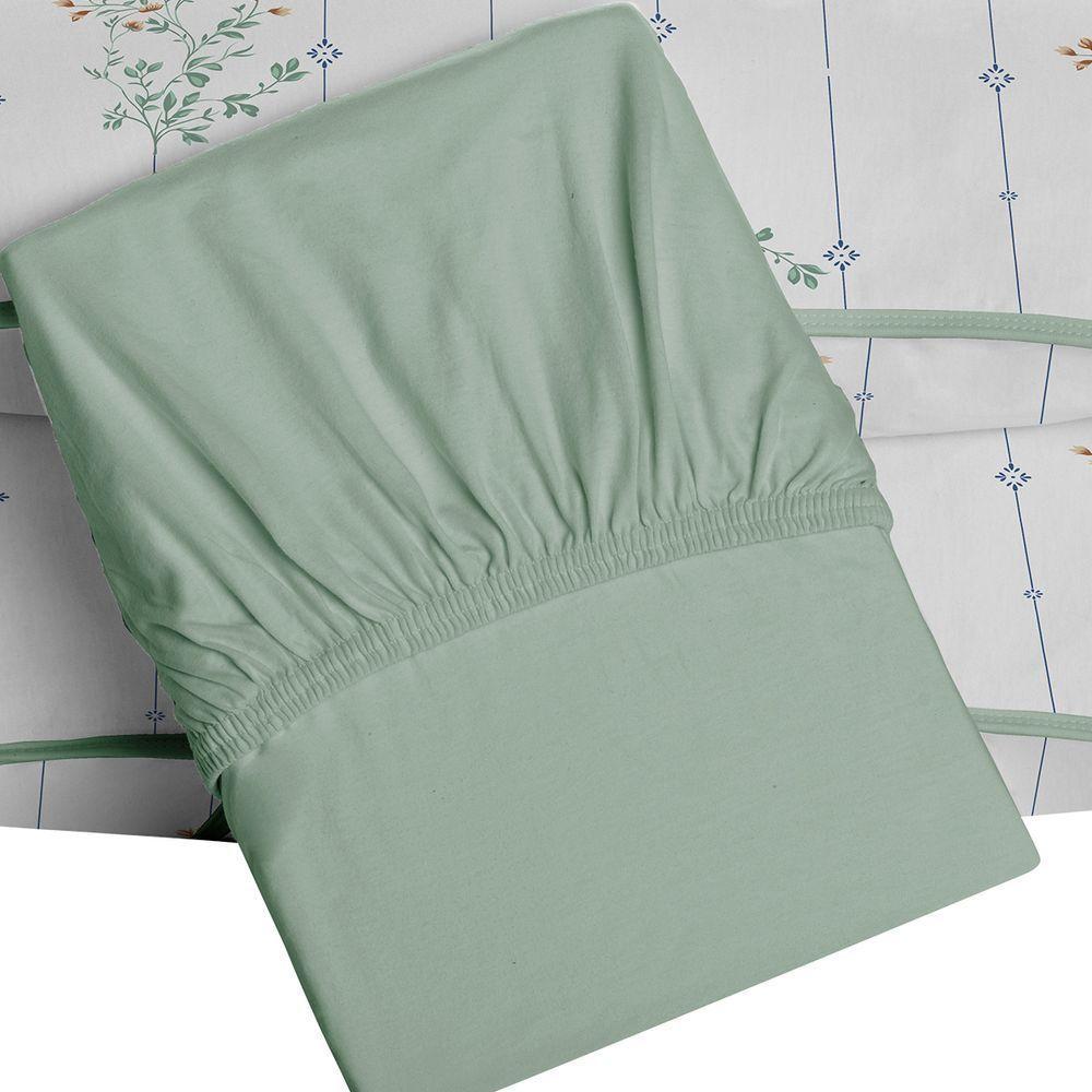 Jogo De Cama Tecebem Queen Malha 100% Algodão Fran 3 Peças Premium Verde - 3