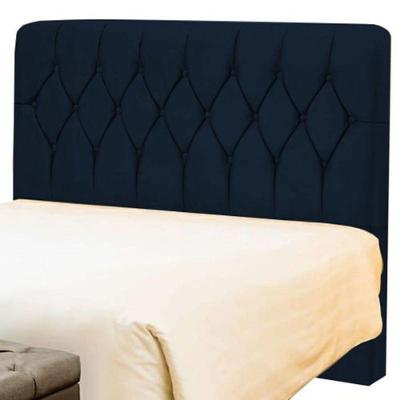 Cabeceira Solteiro 90cm Capitone Istambul Dobuê Azul Marinho