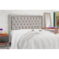 Cabeceira King 195cm Simbal Baronesa Veludo Bege Claro - 1