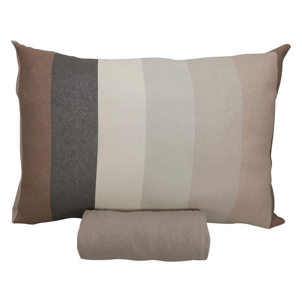 Jogo De Cama Solteiro Portallar Malha 100% Algodão Estocolmo 2 Peças Bege - 1