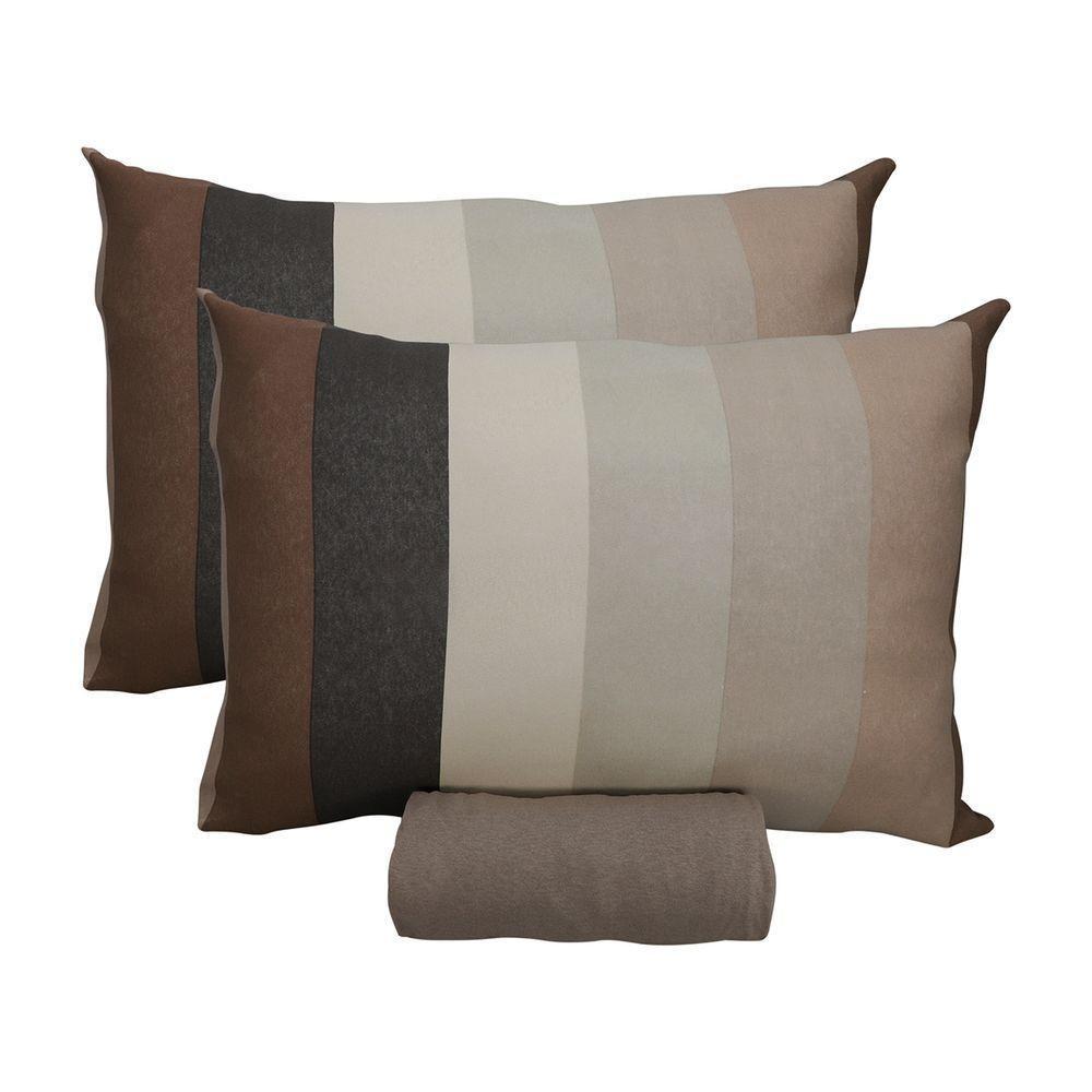 Jogo De Cama King Portallar Malha 100% Algodão Estocolmo 3 Peças Bege - 1