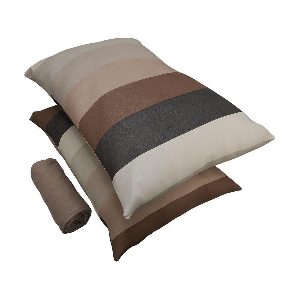 Jogo De Cama King Portallar Malha 100% Algodão Estocolmo 3 Peças Bege - 2