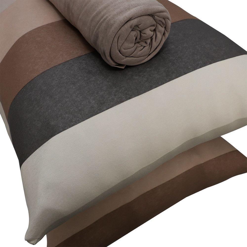 Jogo De Cama King Portallar Malha 100% Algodão Estocolmo 3 Peças Bege - 4