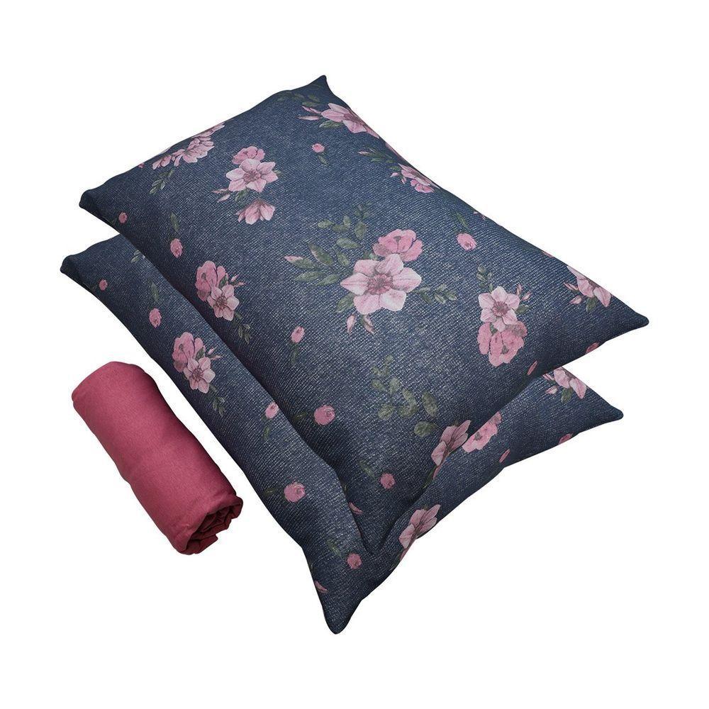 Jogo De Cama Queen Portallar Malha 100% Algodão Sevilha 3 Peças Rosa - 2