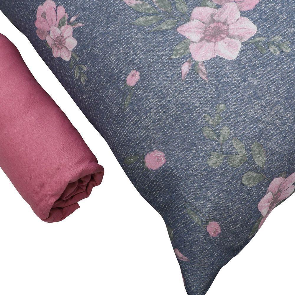 Jogo De Cama Solteiro Portallar Malha 100% Algodão Sevilha 2 Peças Rosa - 3