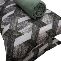 Jogo De Cama Queen Portallar Malha 100% Algodão Paris 3 Peças Verde - 4