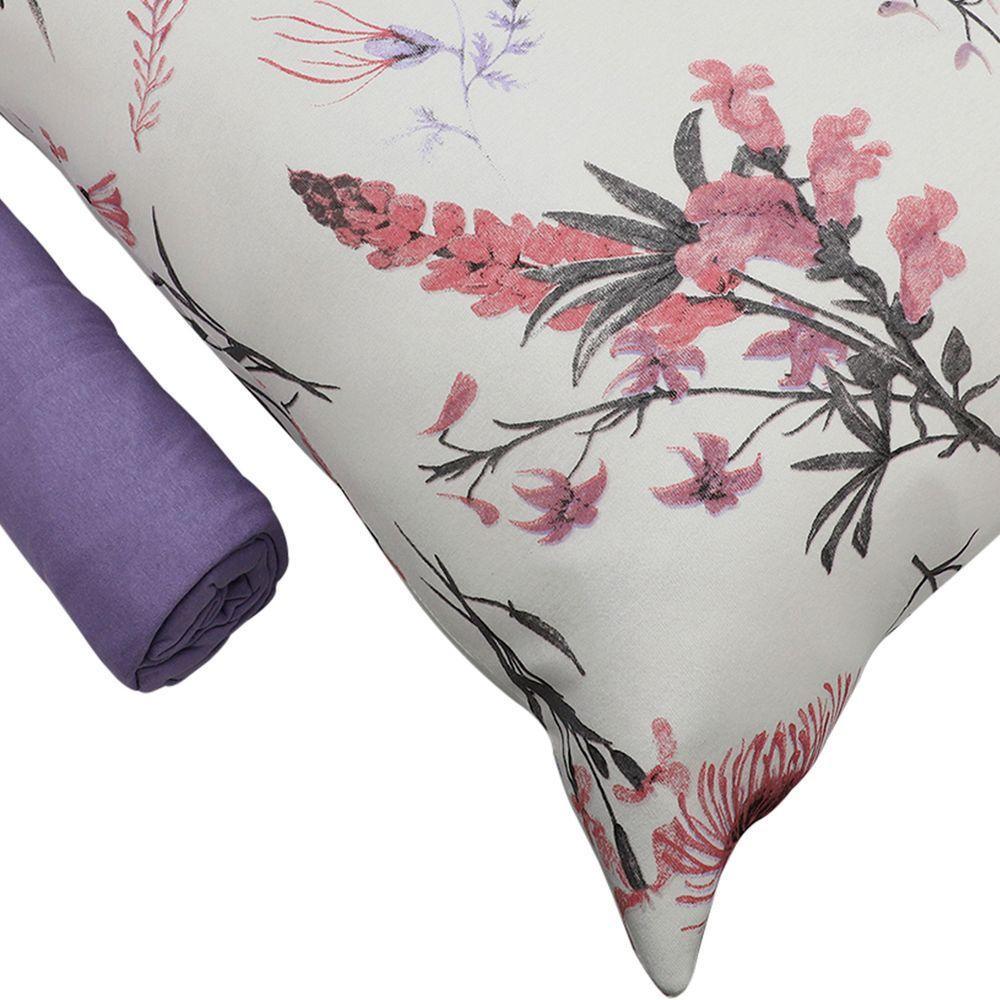 Jogo De Cama Solteiro Portallar Malha 100% Algodão Londres 2 Peças Violeta - 3