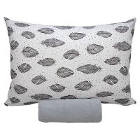 Jogo De Cama Solteiro Portallar Malha 100% Algodão Praga 2 Peças Cinza - 1