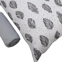 Jogo De Cama Solteiro Portallar Malha 100% Algodão Praga 2 Peças Cinza - 3