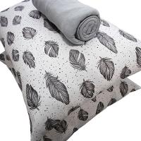 Jogo De Cama Casal Portallar Malha 100% Algodão Praga 3 Peças Cinza - 3