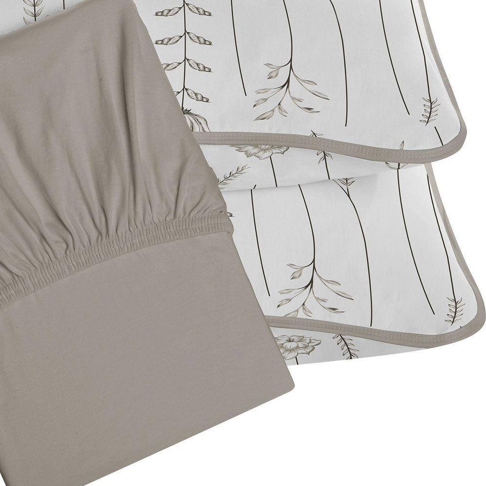 Jogo De Cama Tecebem Queen Malha 100% Algodão Dora 3 Peças Premium Castanho - 2