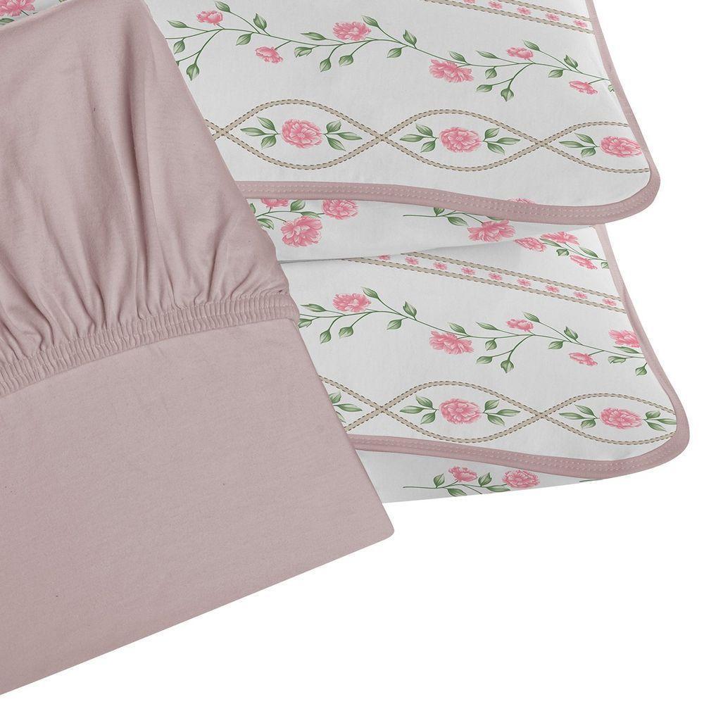 Jogo De Cama Tecebem King Malha 100% Algodão Grazi 3 Peças Premium Rosinha - 2