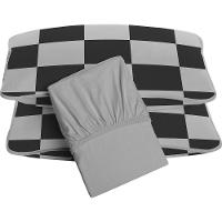 Jogo De Cama Tecebem Queen Malha 100% Algodão Eric 3 Peças Premium Cinza - 1