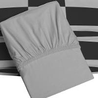 Jogo De Cama Tecebem Queen Malha 100% Algodão Eric 3 Peças Premium Cinza - 3