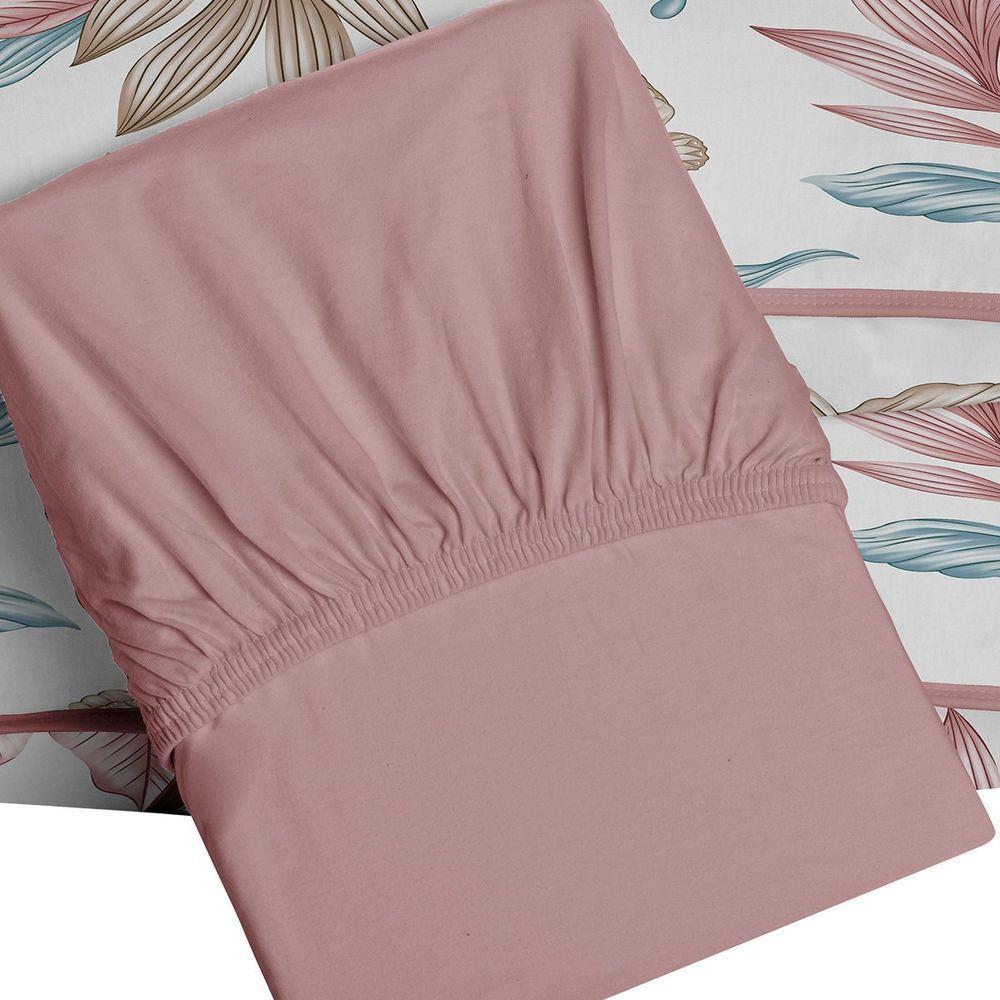 Jogo De Cama Tecebem Queen Malha 100% Algodão Yara 3 Peças Premium Rose - 3