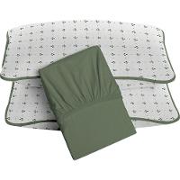 Jogo De Cama Tecebem Queen Malha 100% Algodão Hugo 3 Peças Premium Oliva - 1