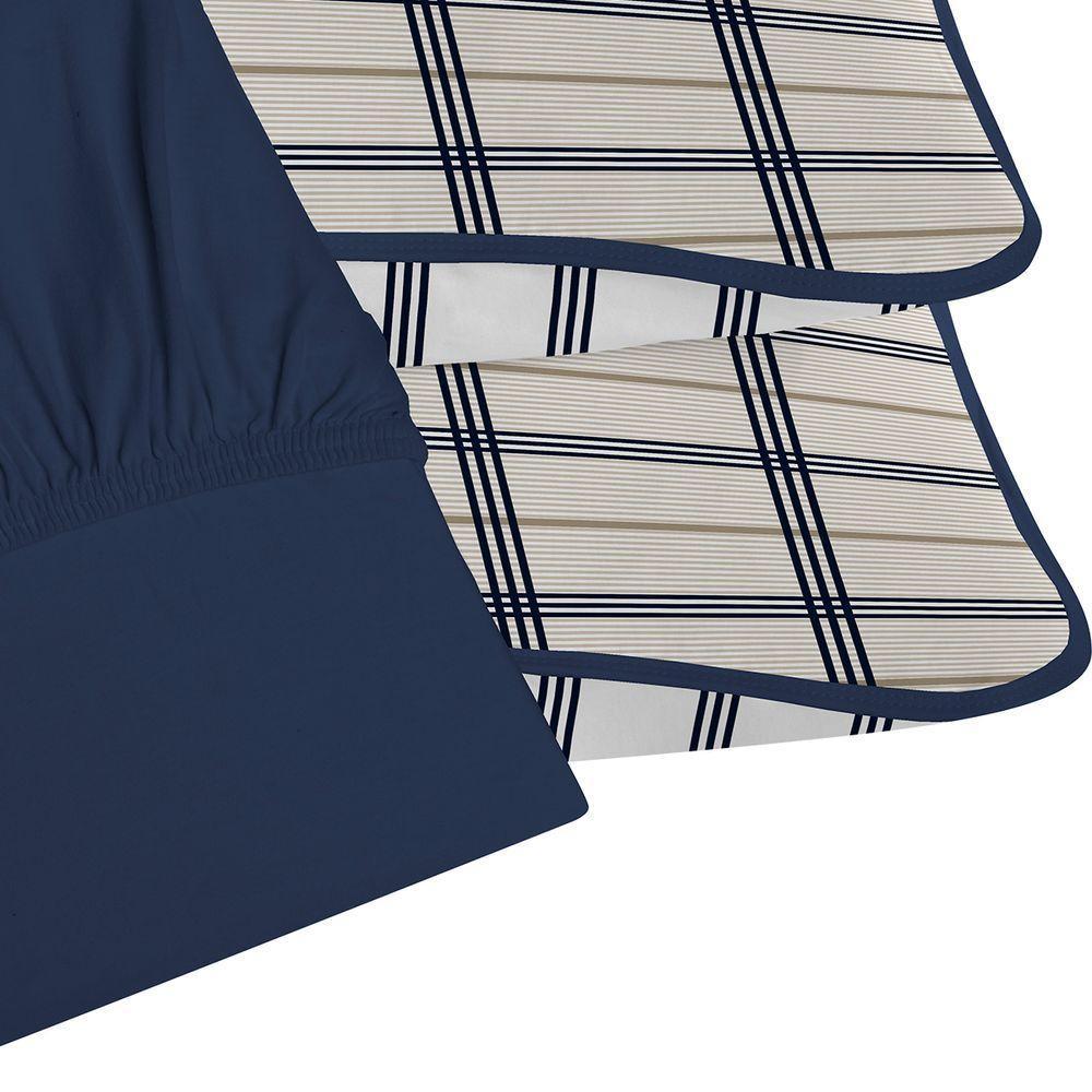 Jogo De Cama Tecebem Casal Malha 100% Algodão Otto 3 Peças Premium Marinho - 2