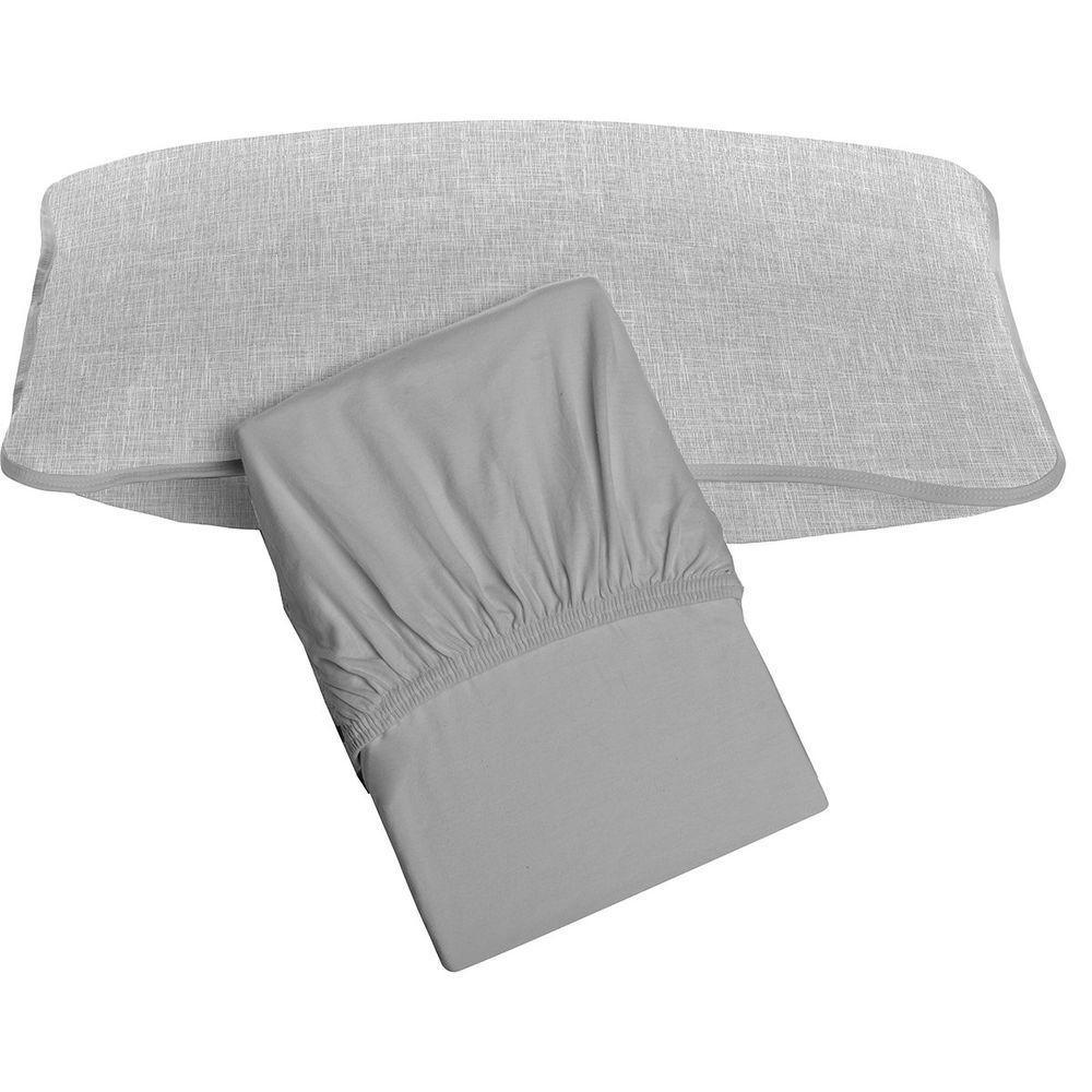 Jogo De Cama Tecebem Solteiro Malha 100% Algodão Brian 2 Peças Premium Cinza - 1