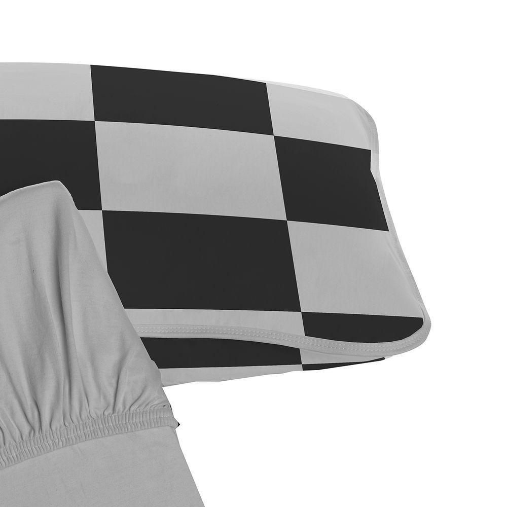 Jogo De Cama Tecebem Solteiro Malha 100% Algodão Eric 2 Peças Premium Cinza - 2