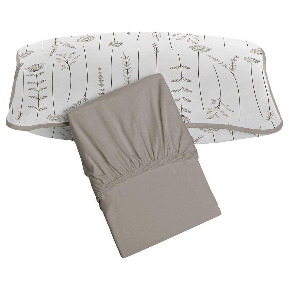 Jogo De Cama Tecebem Solteiro Malha 100% Algodão Dora 2 Peças Premium Castanho - 1