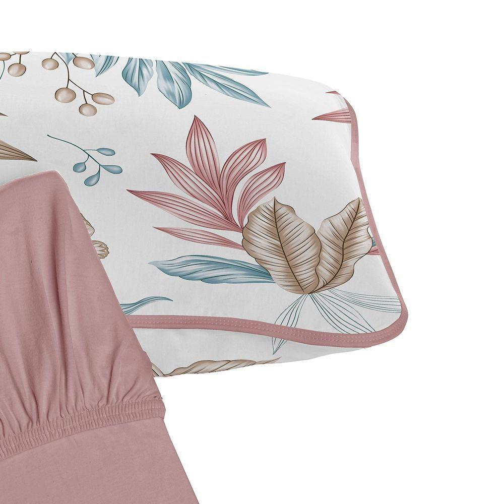 Jogo De Cama Tecebem Solteiro King Malha 100% Algodão Yara 2 Peças Premium Rose - 2