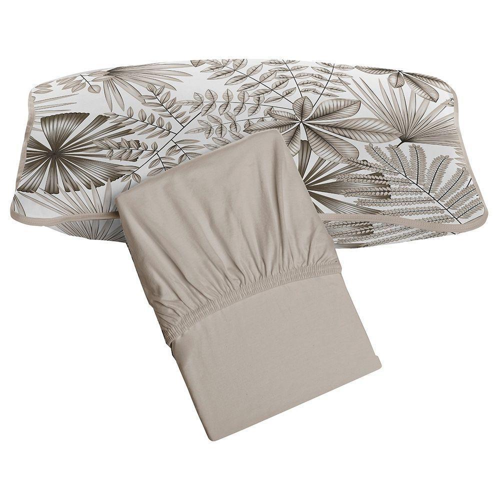 Jogo De Cama Tecebem Solteiro Malha 100% Algodão Cloe 2 Peças Premium Trigo - 1