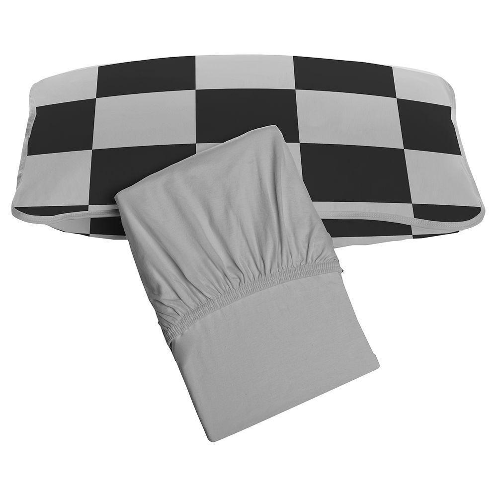 Jogo De Cama Tecebem Solteiro King Malha 100% Algodão Eric 2 Peças Premium Cinza - 1