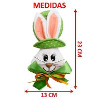 Kit 4 Pendente Páscoa Coelho Para Porta Verde Enfeite 23cm - 5