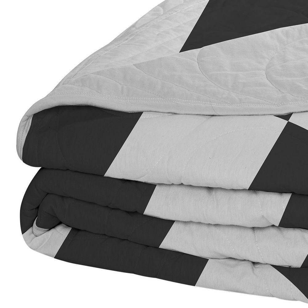 Cobre Leito Tecebem Solteiro Malha 100% Algodão Estampado Em Matelassê Eric 170x240m Cinza - 2