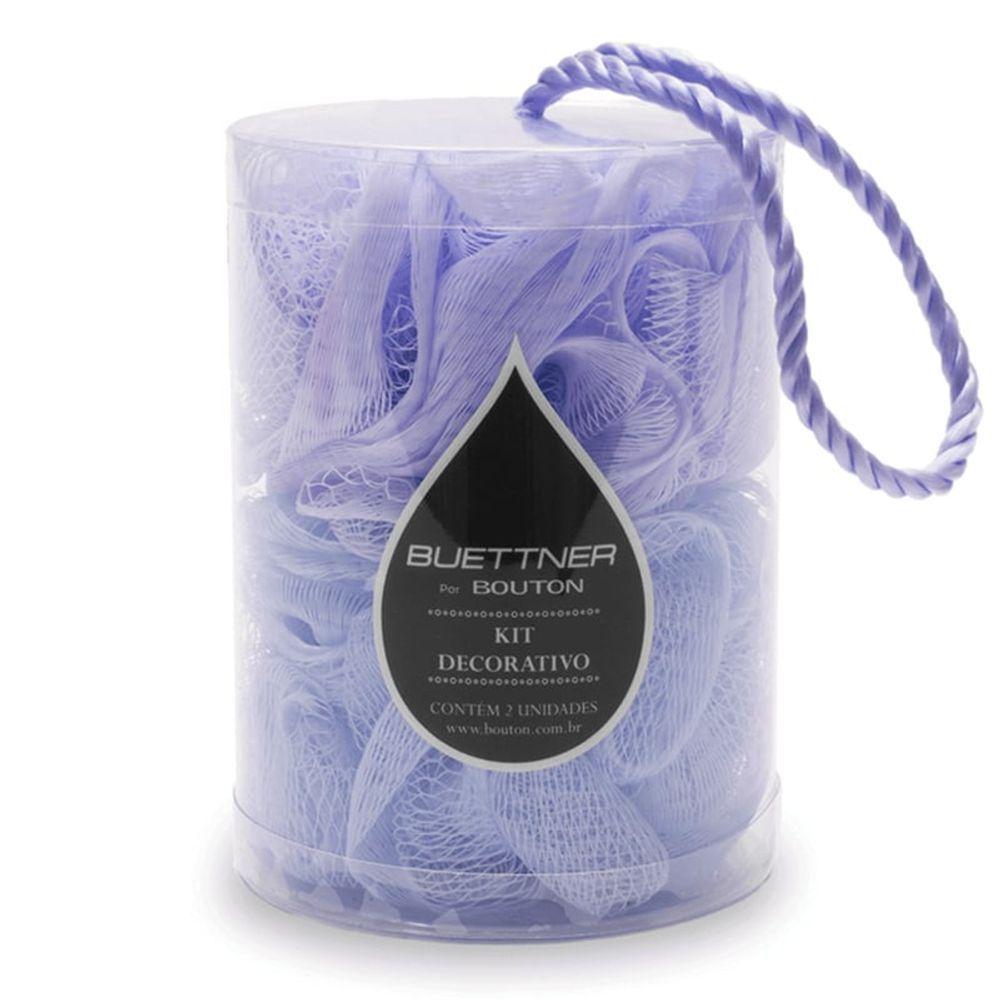 Esponja De Banho Buettner Pote C/ 2 Unidades C/ Cordão Nylon Lavanda - 2