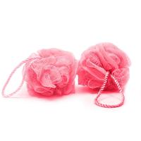 Esponja De Banho Buettner Pote C/ 2 Unidades C/ Cordão Nylon Rosa - 1
